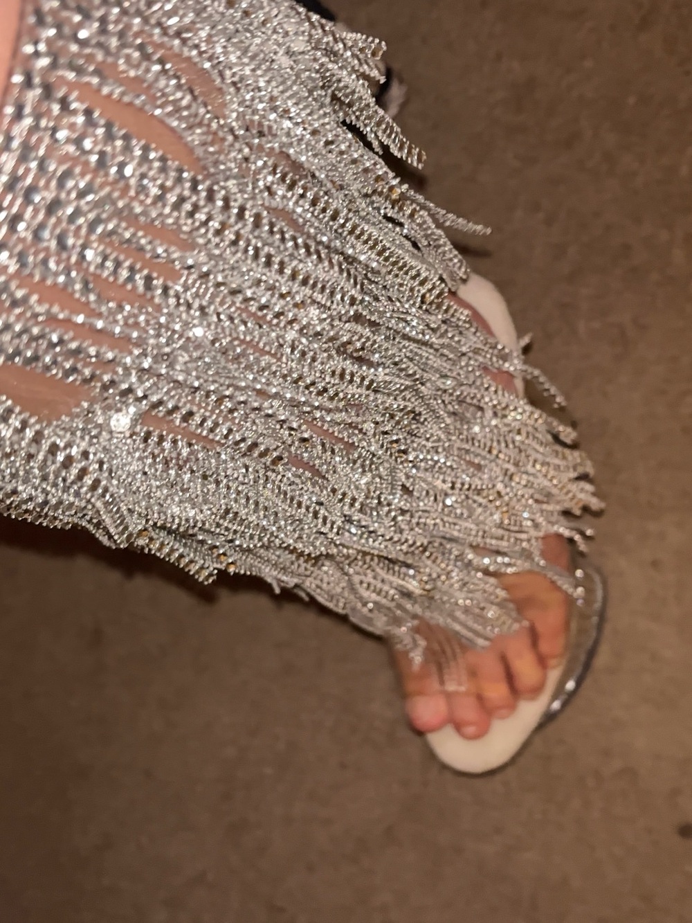 Spectator-2017RSF, 7" Rhinestone Fringe Knee High Boot size 9 - Picture 3 of 9